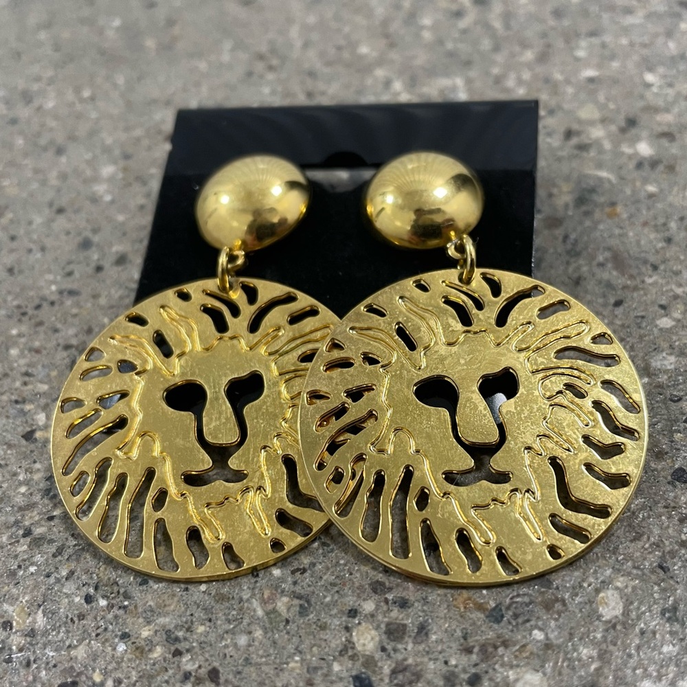 Large Vintage Anne Klein Lion earrings